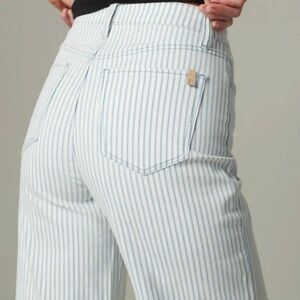 Joe's Jeans Light Blue & White Railroad Stripe Wide Leg Pants